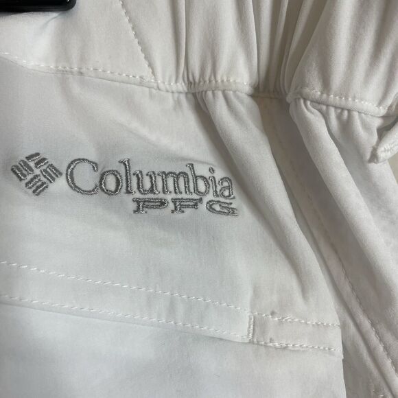 Columbia Omni-Shade PFG Women's Size 20W White Shorts 50 UPF Zip Pocket 7” - Picture 4 of 5